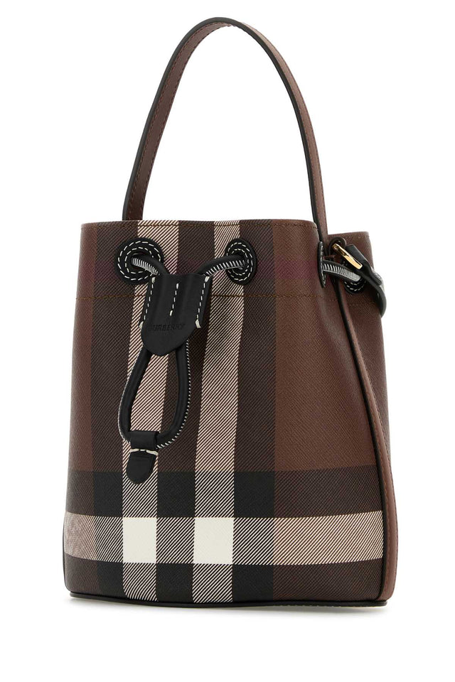 Burberry Women Printed Canvas Check Bucket Bag