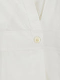 A.P.C. Women 'Athena' White Sleeveless V-Neck Dress In Cotton Woman