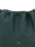 A.P.C. Women 'Ninon' Green Crossbody Bag With Drawstring Closure And Embossed Logo Lettering On The Front In Ecoleather Woman