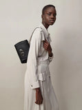 Mulberry Women 'Lily' Black Crossbody Bag With Turn-Lock Closure And Chain-Link Sliding Shoulder Strap In Leather Woman