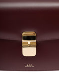A.P.C. Women 'Grace' Bordeaux Small Crossbody Bag With Adjustable Shoulder Strap And Embossed Logo Lettering On The Front In Leather Woman