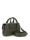 Mulberry Women 'Bayswater Mini' Green Handbag With Twist Lock In Hammered Leather Woman