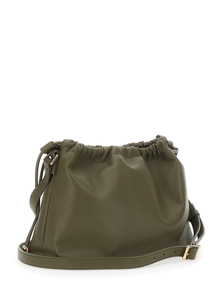 A.P.C. Women Green Crossbody Bag With Logo Lettering On The Front And Drawstring Closure In Ecoleather Woman