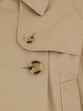 Burberry Women 'Haltye' Beige Double-Breasted Short Trench Coat With Classic Collar And Side Pockets In Cotton Woman