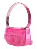 Diesel Women '1Dr' Pink Crossbody Bag With Oval D Patch And Semi-Transparent Design In Fabric Woman