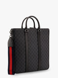 Gucci Men Gg Supreme Fabric Shopping Bag With Shoulder Strap