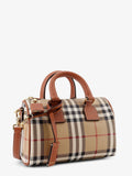 Burberry Women Coated Canvas Crossbody Bag With Check Pattern