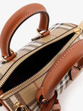 Burberry Women Coated Canvas Crossbody Bag With Check Pattern