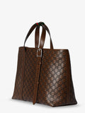 Gucci Men Gg Emblem Leather Shopping Bag