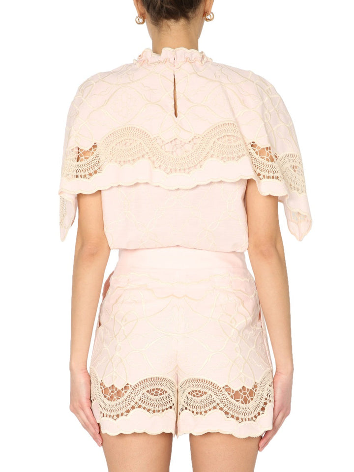 Alberta Ferretti Women Embroidered Cape Top