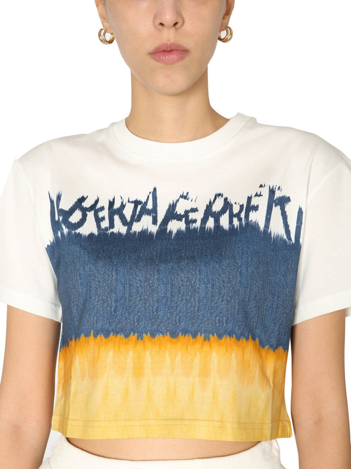 Alberta Ferretti Women Cropped Printed T-Shirt