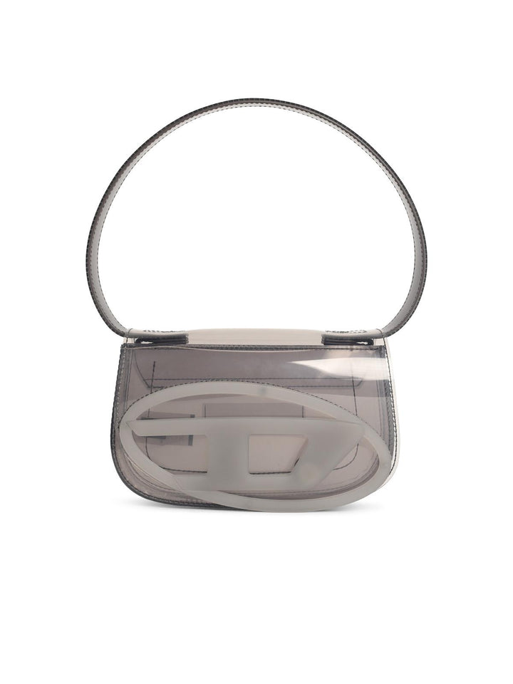 Diesel Iconic '1Dr Shoulder Bag In Silver Transparent Tpu Women