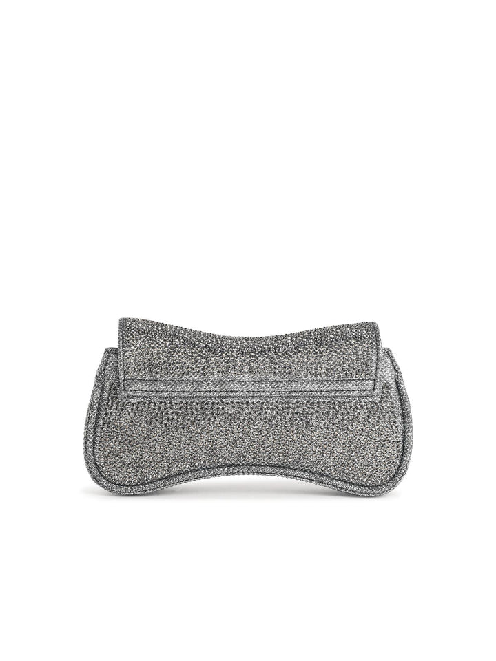 Diesel 'Play' Clutch In Silver Glitter Fabric Women
