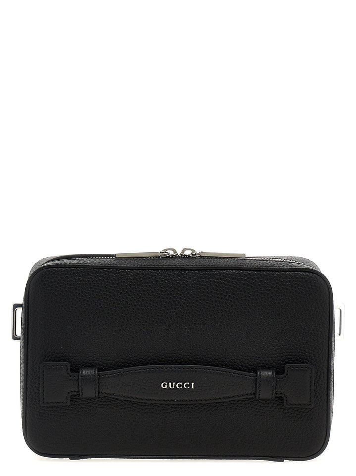 Gucci Men Logo Leather Shoulder Strap