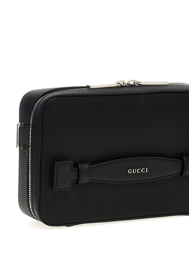 Gucci Men Logo Leather Shoulder Strap