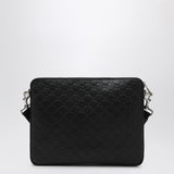 Gucci Medium Black Gg Emblem Shoulder Bag Men