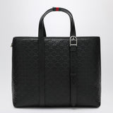 Gucci Large Black Gg Emblem Shopping Bag Men
