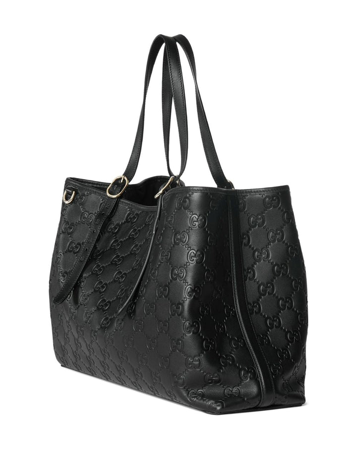 Gucci Women Gg Emblem Large Leather Tote