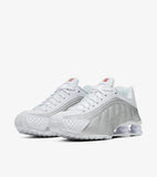 Nike Shox R4 White and Metallic Silver